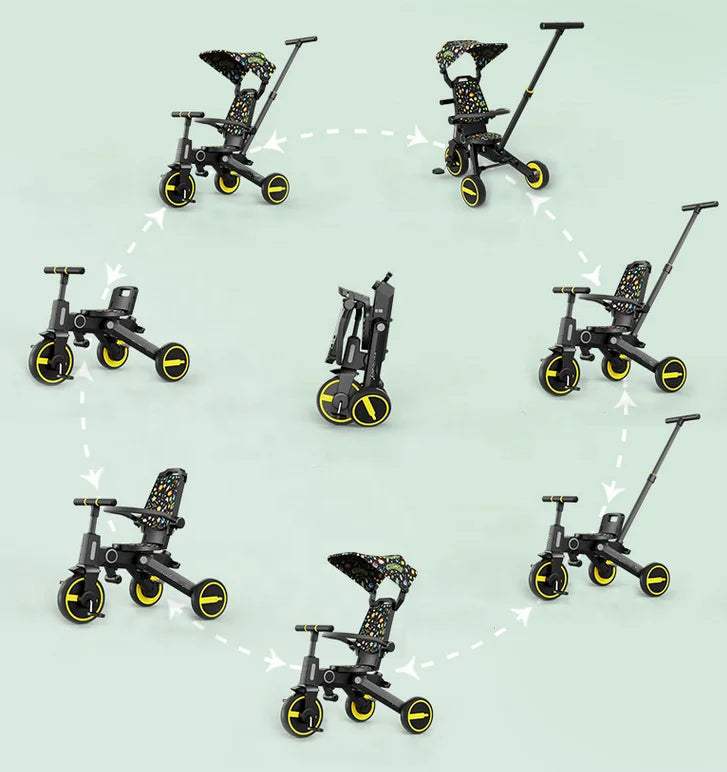Triciclo plegable 7 en 1 para niños.